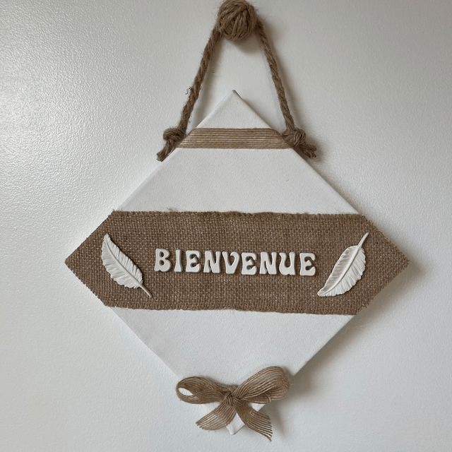 Plaque de porte Bienvenue 