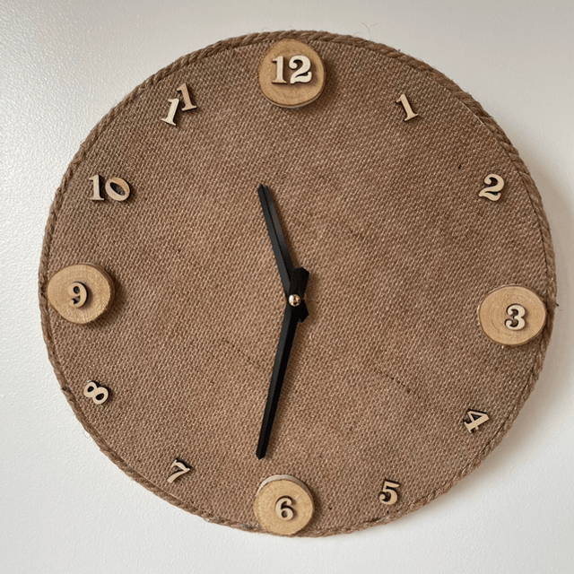 Horloge toile de jute