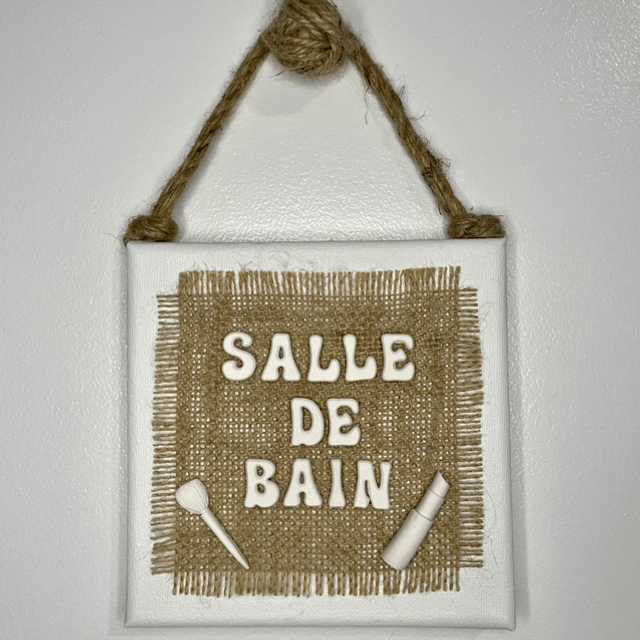 Plaque de porte salle de bain 