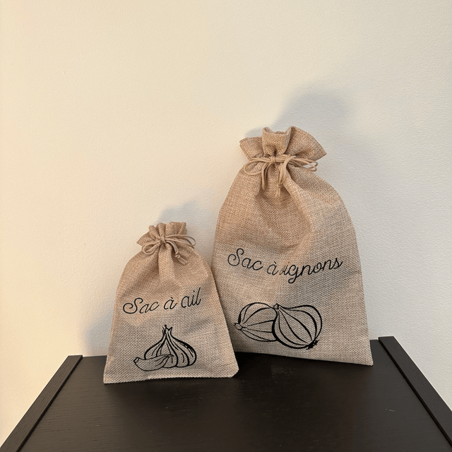 Sac à oignons et sac à ail 