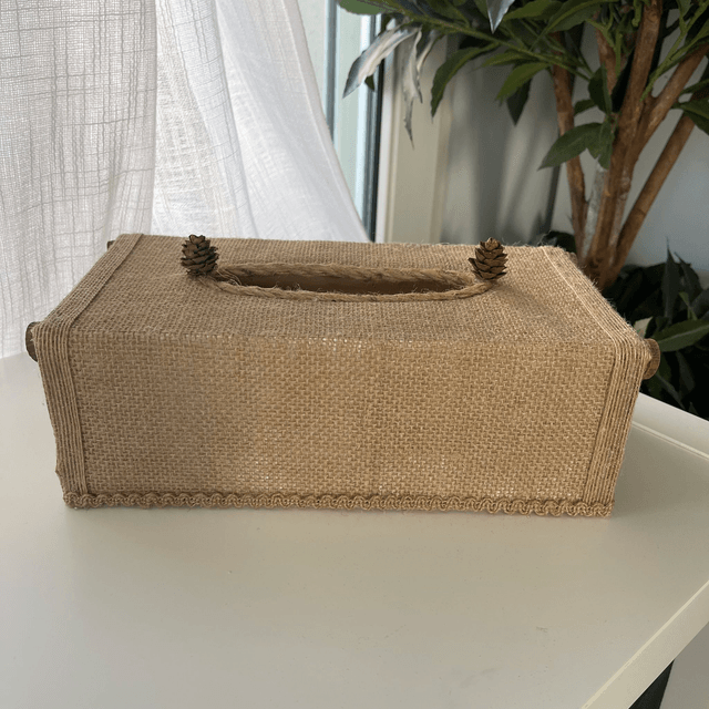 Boîte à mouchoirs toile de jute 