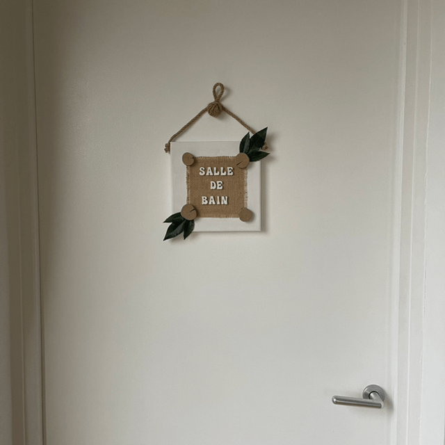Plaque de porte salle de bain 